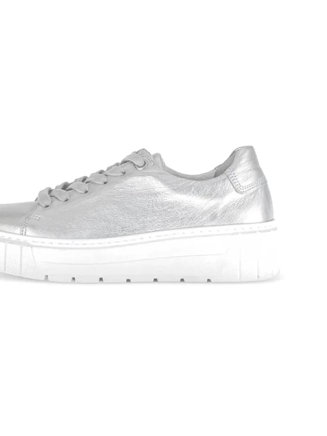 Leder-Sneakers in Silber>Gabor Best