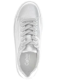 Leder-Sneakers in Silber><noscript><img width=