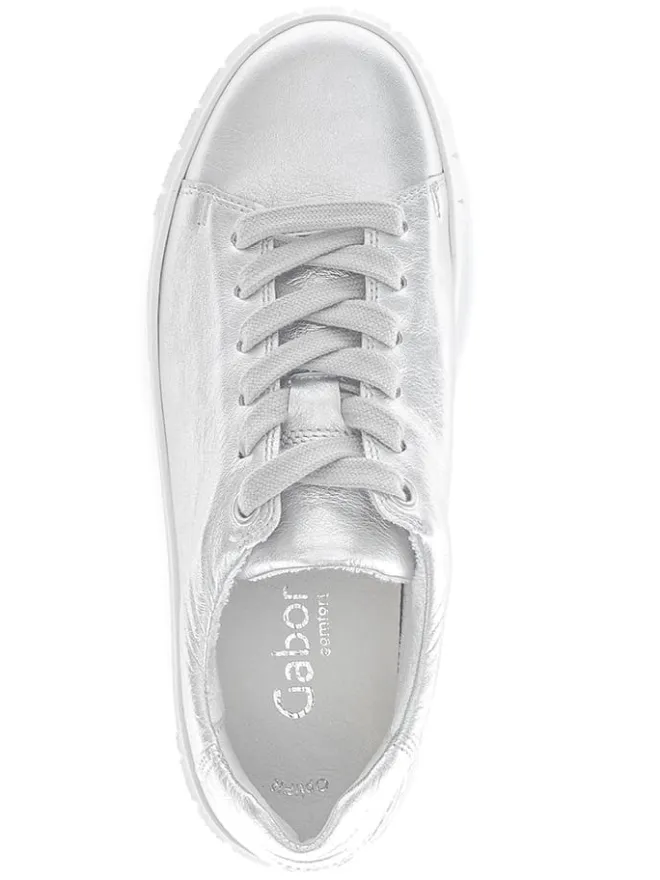 Leder-Sneakers in Silber>Gabor Best