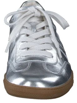 Leder-Sneakers in Silber><noscript><img width=