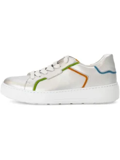 Leder-Sneakers in Silber/ Bunt>Gabor Clearance