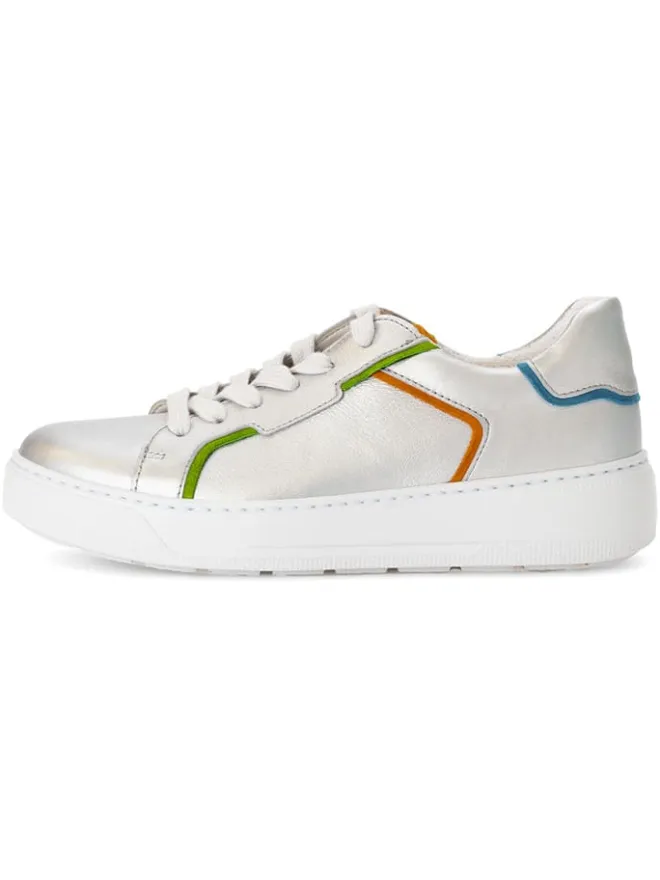 Leder-Sneakers in Silber/ Bunt>Gabor Clearance
