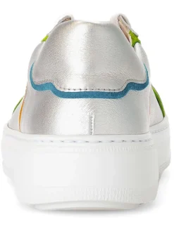 Leder-Sneakers in Silber/ Bunt><noscript><img width=