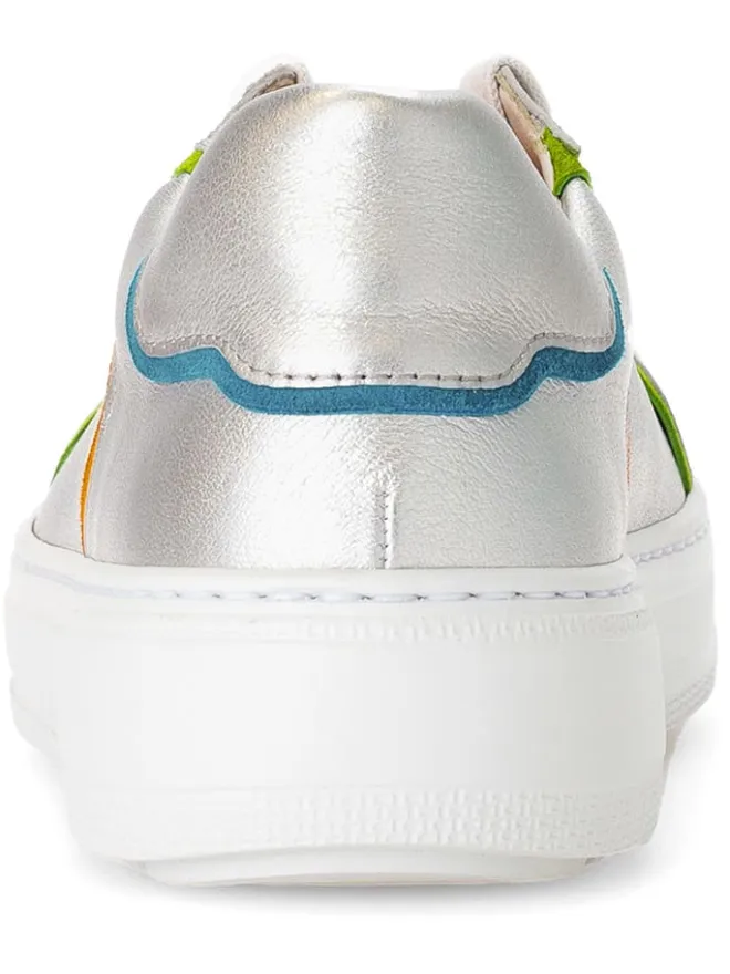 Leder-Sneakers in Silber/ Bunt>Gabor Clearance