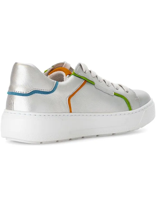 Leder-Sneakers in Silber/ Bunt>Gabor Clearance