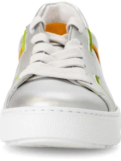 Leder-Sneakers in Silber/ Bunt><noscript><img width=