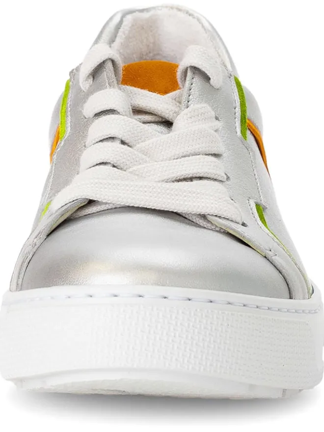 Leder-Sneakers in Silber/ Bunt>Gabor Clearance