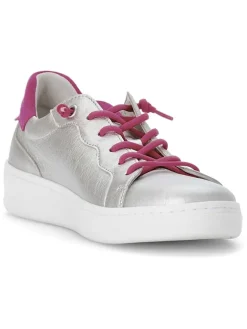 Gabor Sneakers^Leder-Sneakers in Silber/ Fuchsia