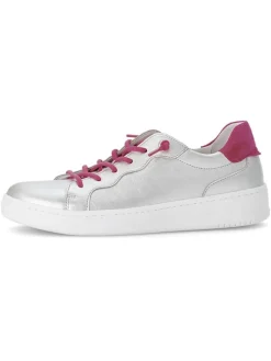 Gabor Sneakers^Leder-Sneakers in Silber/ Fuchsia