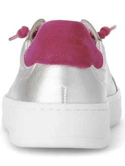 Gabor Sneakers^Leder-Sneakers in Silber/ Fuchsia