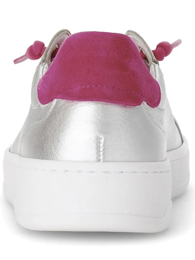 Gabor Sneakers^Leder-Sneakers in Silber/ Fuchsia