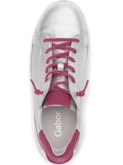 Gabor Sneakers^Leder-Sneakers in Silber/ Fuchsia