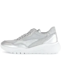 Leder-Sneakers in Silber/ Grau>Gabor Best
