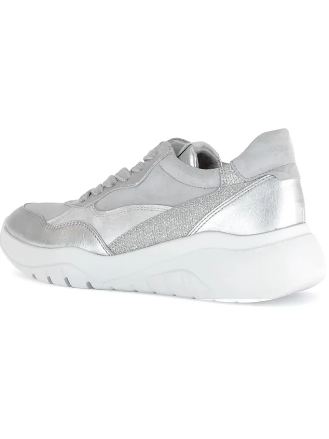 Leder-Sneakers in Silber/ Grau>Gabor Best