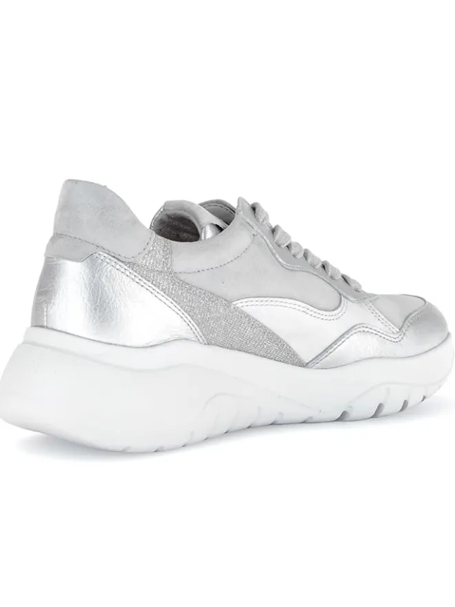 Leder-Sneakers in Silber/ Grau>Gabor Best