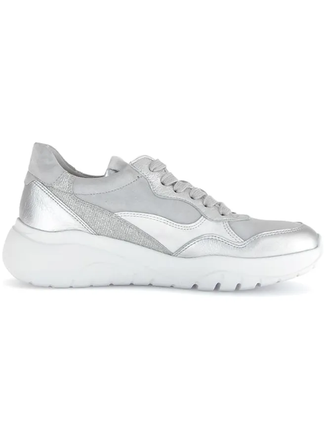 Leder-Sneakers in Silber/ Grau>Gabor Best