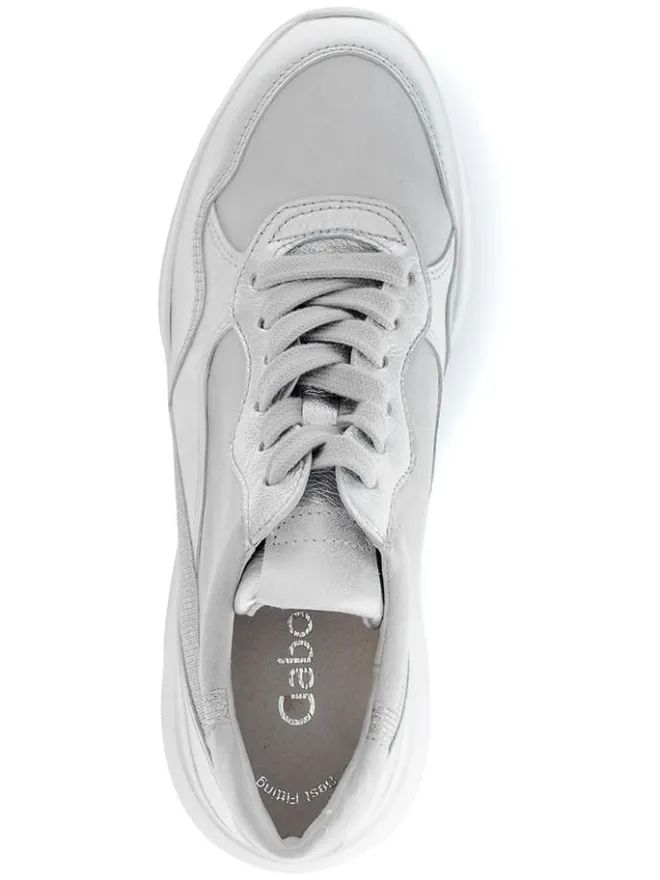 Leder-Sneakers in Silber/ Grau>Gabor Best