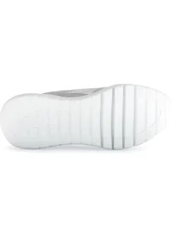 Leder-Sneakers in Silber/ Grau><noscript><img width=