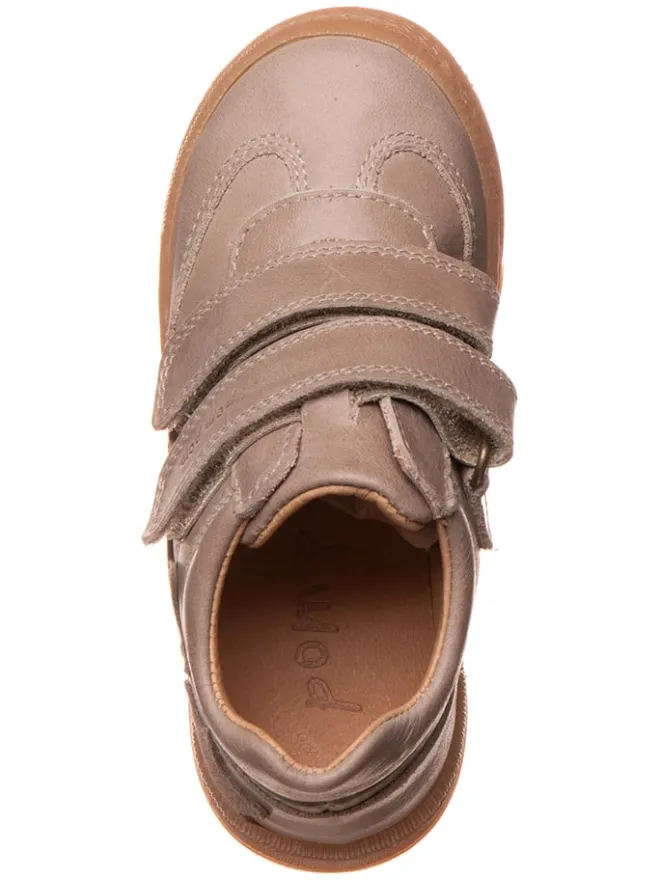Leder-Sneakers in Taupe>POM POM Sale