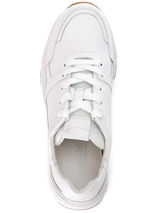 Leder-Sneakers in Weiß>Gabor