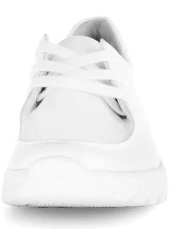 Leder-Sneakers in Weiß><noscript><img width=