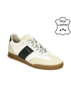 Bullboxer Sneakers^Leder-Sneakers in Weiß/ Beige/ Dunkelgrün