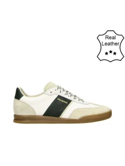 Bullboxer Sneakers^Leder-Sneakers in Weiß/ Beige/ Dunkelgrün
