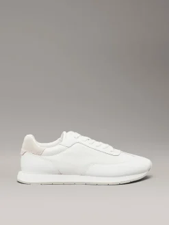 Leder-Sneakers in Weiß/ Beige>Calvin Klein New
