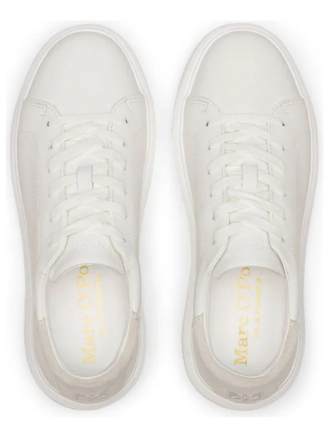 Leder-Sneakers in Weiß/ Beige>Marc O'Polo Shoes Online