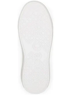 Leder-Sneakers in Weiß/ Beige><noscript><img width=