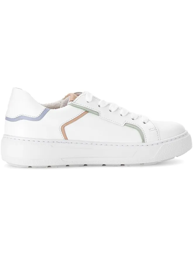 Leder-Sneakers in Weiß/ Bunt>Gabor New