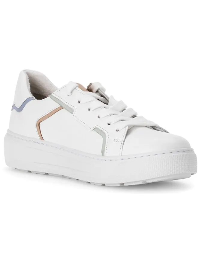 Leder-Sneakers in Weiß/ Bunt>Gabor New