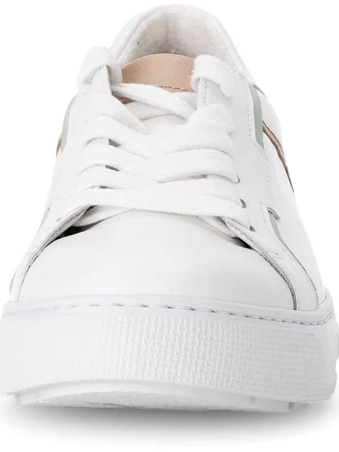 Leder-Sneakers in Weiß/ Bunt>Gabor New