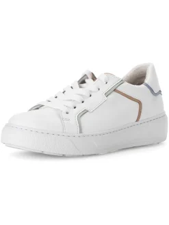 Leder-Sneakers in Weiß/ Bunt><noscript><img width=