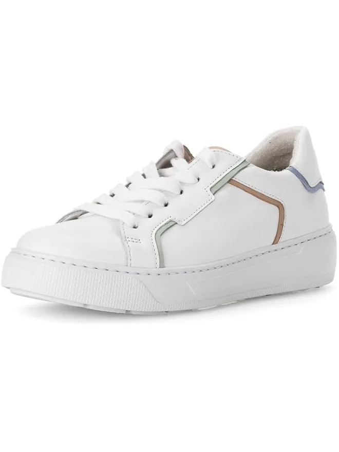 Leder-Sneakers in Weiß/ Bunt>Gabor New