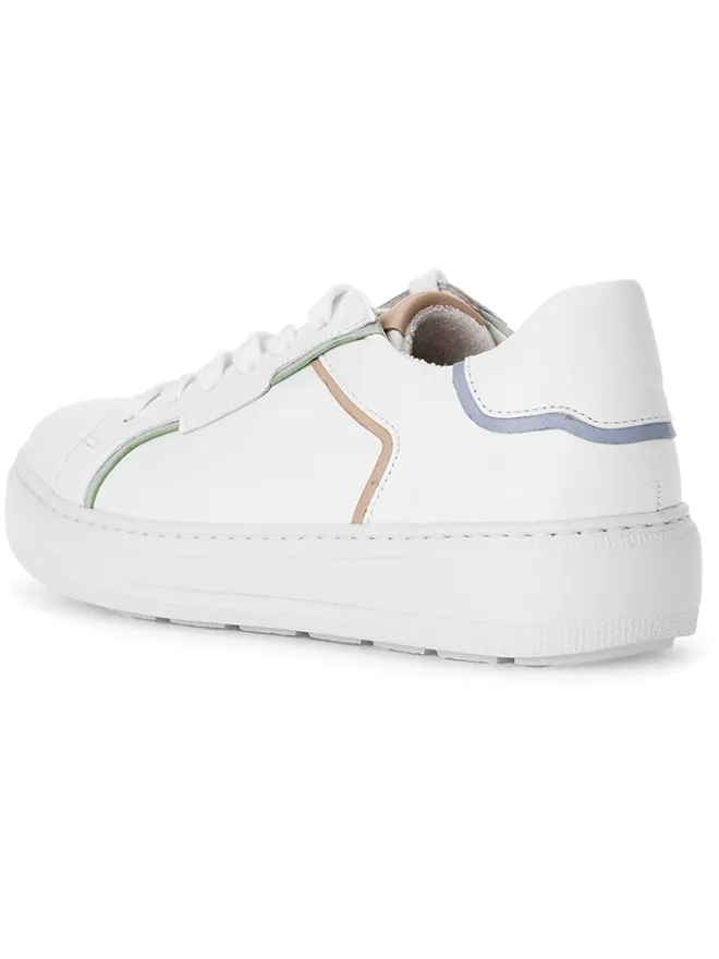 Leder-Sneakers in Weiß/ Bunt>Gabor New