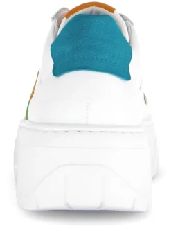 Leder-Sneakers in Weiß/ Bunt><noscript><img width=