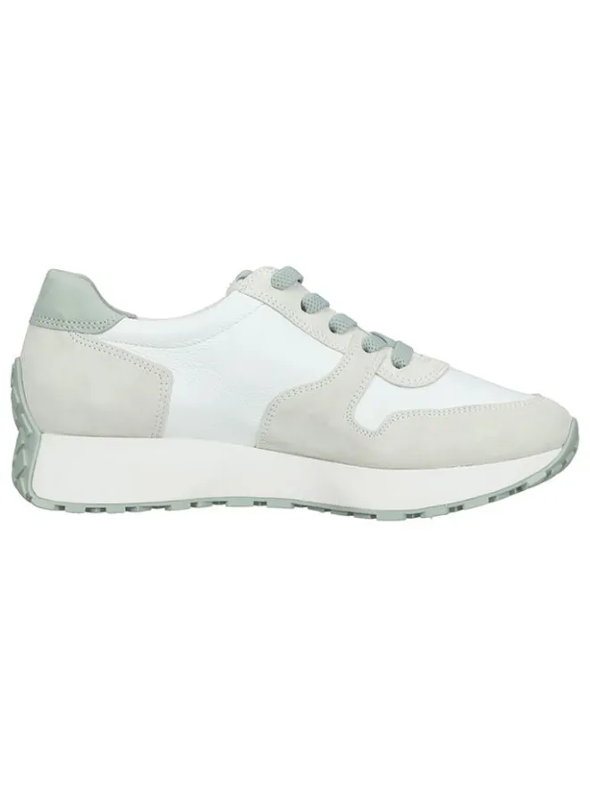 Leder-Sneakers in Weiß/ Creme/ Grün>Paul Green Online