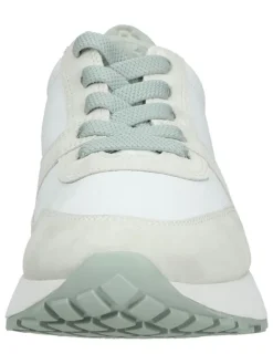 Leder-Sneakers in Weiß/ Creme/ Grün><noscript><img width=