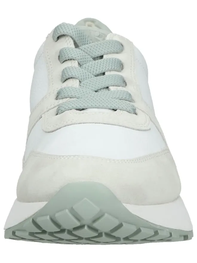 Leder-Sneakers in Weiß/ Creme/ Grün>Paul Green Online
