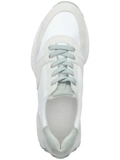 Leder-Sneakers in Weiß/ Creme/ Grün><noscript><img width=