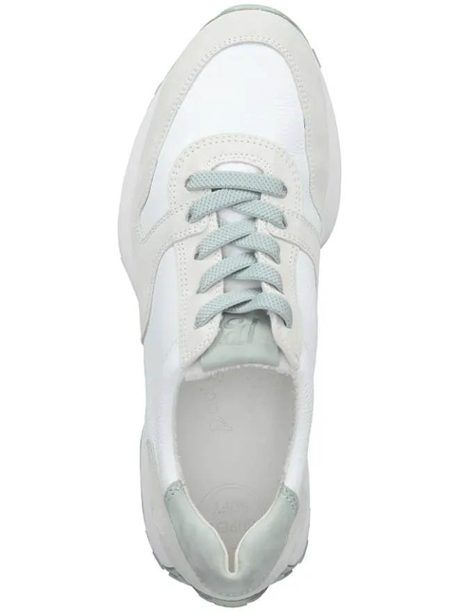Leder-Sneakers in Weiß/ Creme/ Grün>Paul Green Online