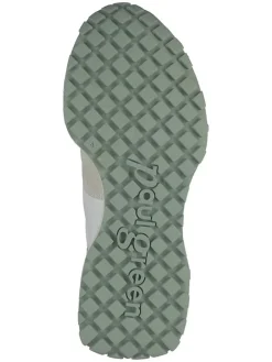 Leder-Sneakers in Weiß/ Creme/ Grün><noscript><img width=