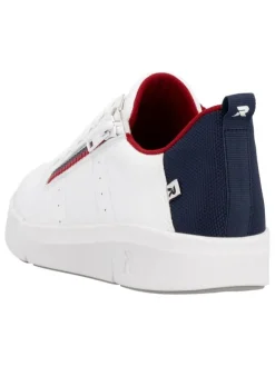 Leder-Sneakers in Weiß/ Dunkelblau><noscript><img width=