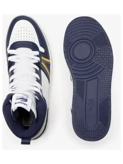 Leder-Sneakers in Weiß/ Dunkelblau><noscript><img width=