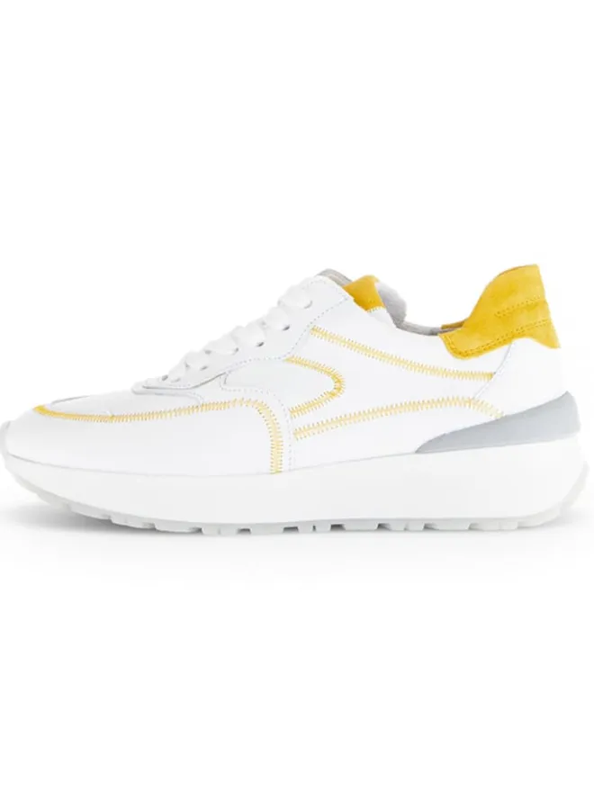 Gabor Sneakers^Leder-Sneakers in Weiß/ Gelb