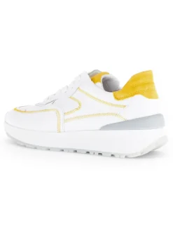 Gabor Sneakers^Leder-Sneakers in Weiß/ Gelb