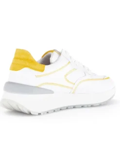 Gabor Sneakers^Leder-Sneakers in Weiß/ Gelb