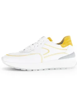 Gabor Sneakers^Leder-Sneakers in Weiß/ Gelb