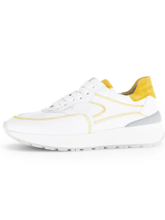 Gabor Sneakers^Leder-Sneakers in Weiß/ Gelb